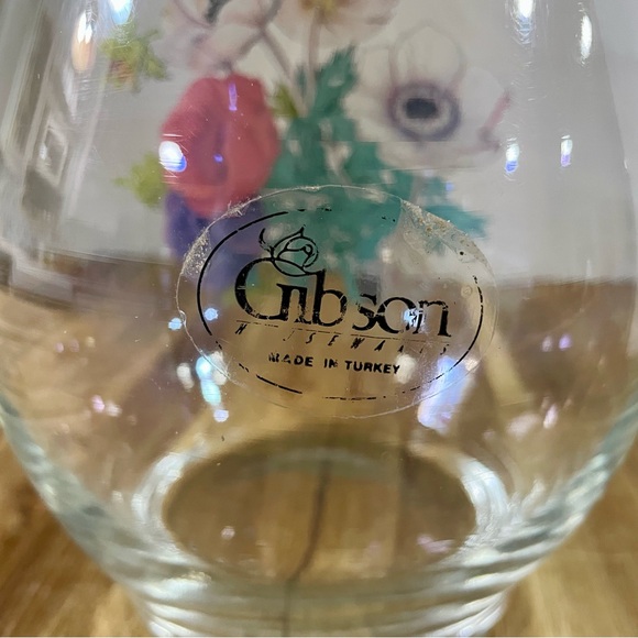 Vintage Gibson Housewares Floral Clear Glass Vase Made in Turkey - Picture 4 of 8